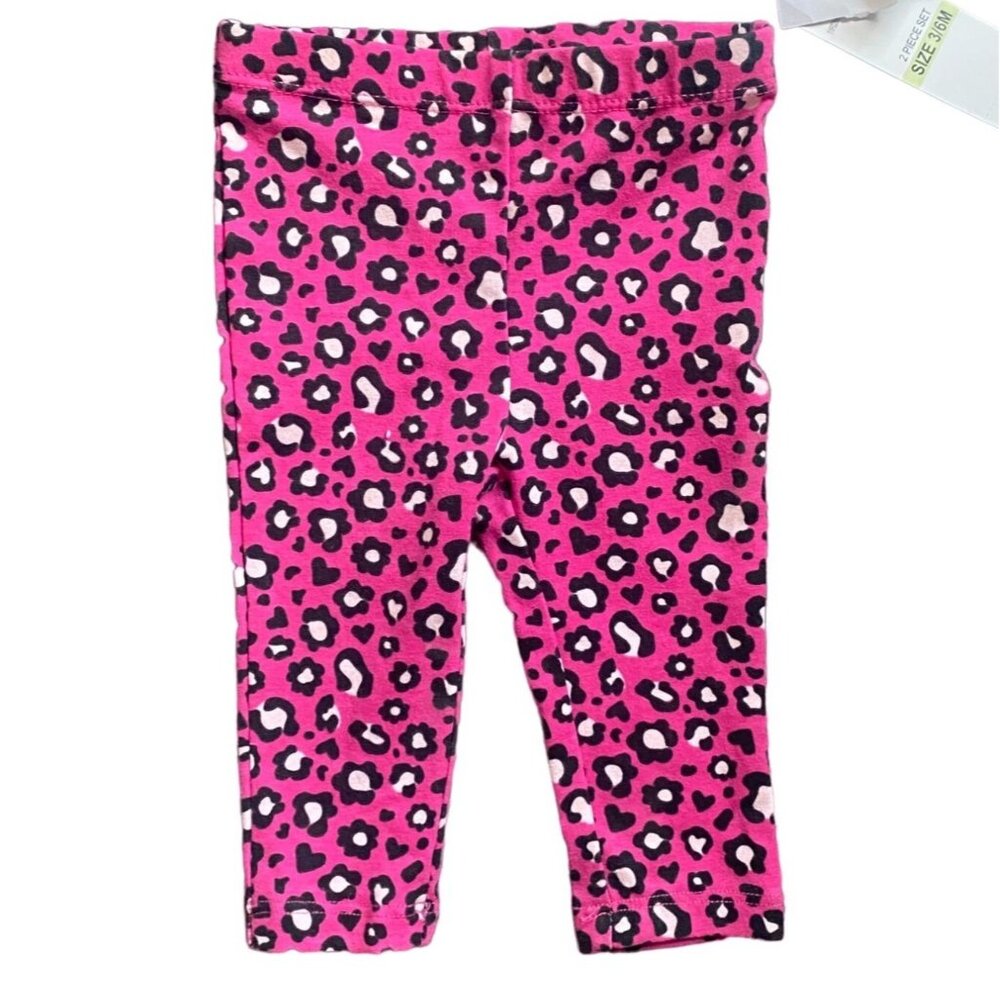 Kids Headquarters Infant Animal Print Leggings-Pink/Black-Sz 3-6 Months-NWT
